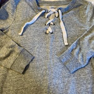 Old navy gray tie neck sweatshirt XL